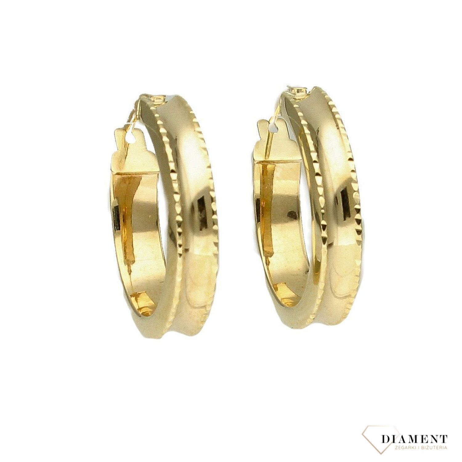 Złote kolczyki 333 koła grawerowane KL 4618 333.jpg